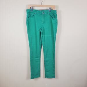 Adrianna Papell Green Skinny Jeans Women's Size 32